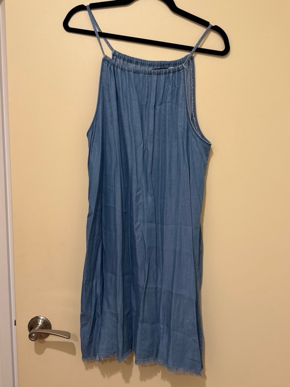 BDG Light Blue Denim-Look Mini Dress